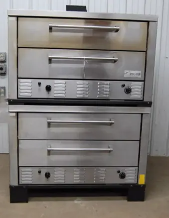 142-1225 Peerless CW61NS Natural Gas Double Stack 4 Stone Deck Pizza Oven
