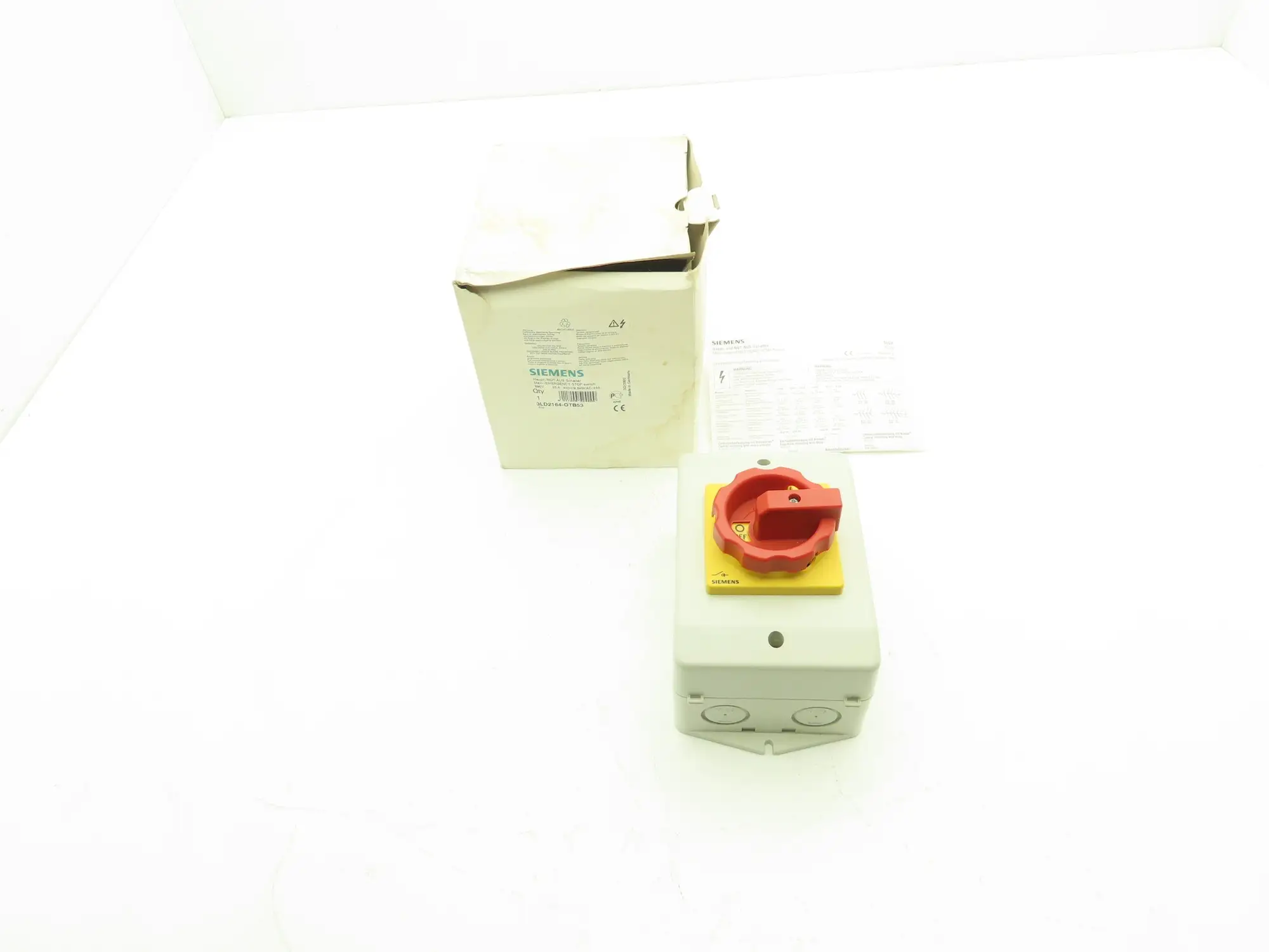 Siemens 3LD2164-OTB53 Disconnector Switch Main Emergency Stop 400VAC 25A 9.5kW