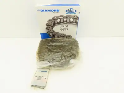 Diamond DMD-50-3R-10FT Riveted #50 Roller Chain 3 Strand 5/8" Pitch 10' Length