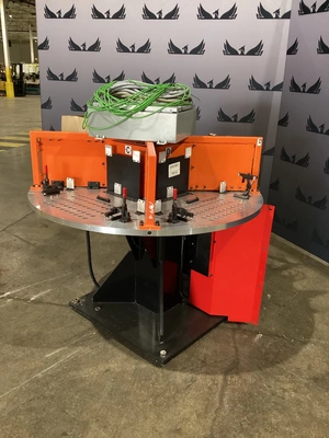 Rotary Indexing Table w/ Perforated Downdraft Surface for Welding/Assembly USED