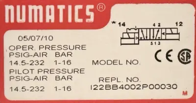 NEW ASCO NUMATICS I22BB4002P00030