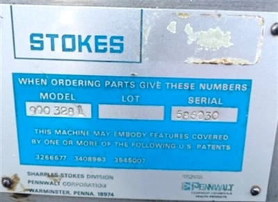 Used STOKES _UNKNOWN_ Tablet Presses Connecticut US | DMC Industries #1281648