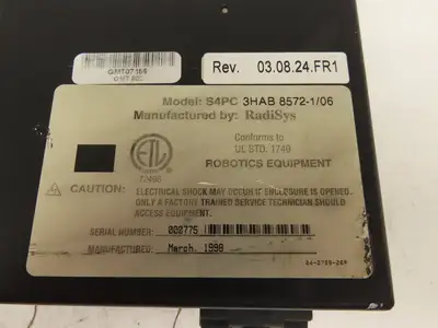 RadiSys S4PC 3HAB 8572-1/06 HMI Operator Control Panel Screen Rev 03.08.24 FR1