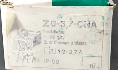 KLOCKNER MOELLER Z0-3,7-CNA Bimetal Relay 1.9-3.7A loc4A14