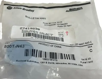 LOT OF 3 ALLEN BRADLEY 800T-N43 PUSH BUTTON ACCESSORY SER.C 800TN43 NEW SURPLUS
