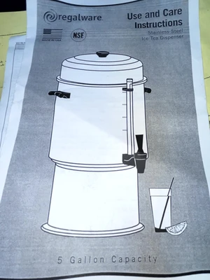 72-0467 Regalware 5-Gallon Iced Tea Dispenser