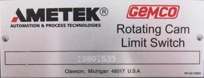 NEW AMETEK GEMCO 19801535 ROTATING CAM LIMIT SWITCH