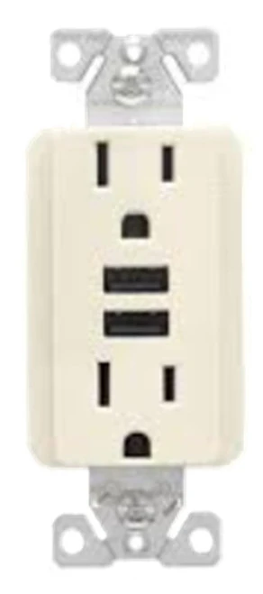 Eaton TR7765LA-KB-LW Combination USB With Duplex Receptacle, 15A [New]