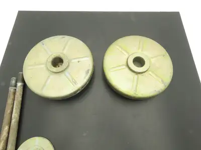 Studded Leveling Feet 8" Base Pad 7-5/8" Stud 11/16" x 9-3/4" Lot of 2