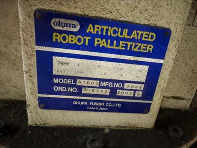 Used 2003 COLUMBIA OKURA A1600 Palletizers Iowa US | Solutions 4 Manufacturing #1366694