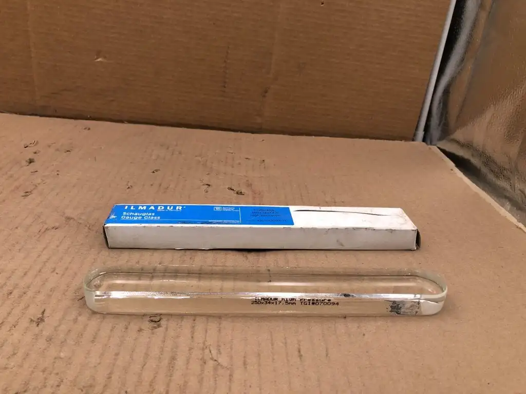 ILMADUR High Pressure Clear Flat Gauge / Sight Glass 250x34x17.5mm -NIB
