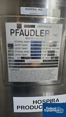 USED Pfaudler 600 Liter Pfaudler Glass Lined Receiver Tank, 50#
