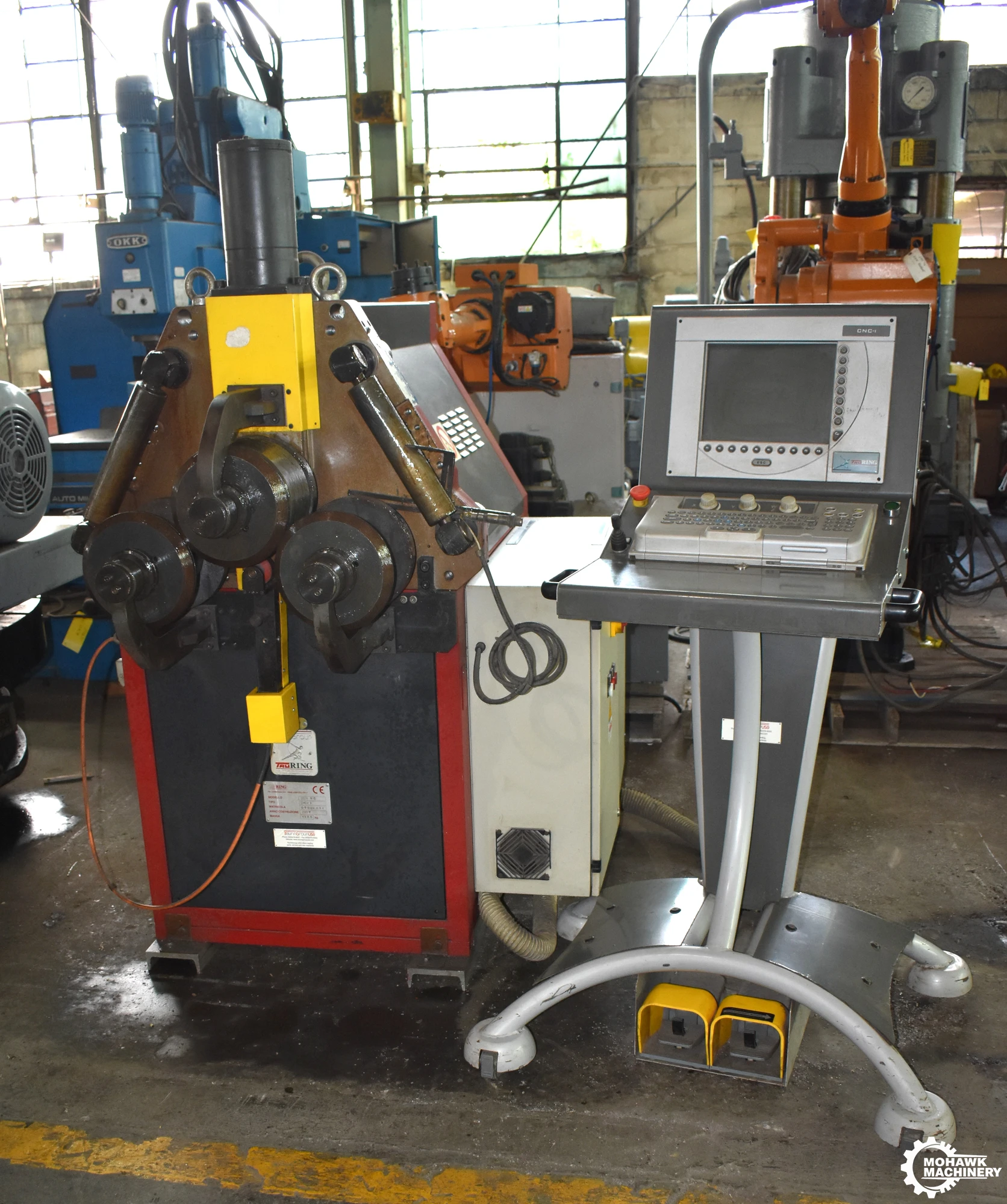 3.15" x 3.15" x .315" TAURING "DELTA 60" HYDRAULIC CNC ANGLE AND PROFILE BENDING ROLL - CNC-1 PRO TOUCHSCREEN CNC CONTROL - 3-DRIVEN ROLLS - INTERCHANGEABLE UNIVERSAL TOOLING