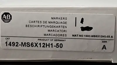 Allen Bradley 1492-MS6X12H1-50 Ser A Terminal Markers Loc4C29