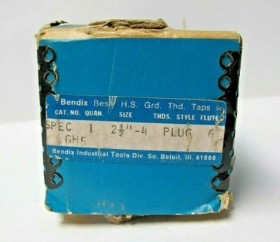 Bendix Besly Tap SPEC 2-1/2" - 4 NC HS Plug GH5 6 Flute