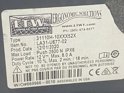 USED LTW LINAK CARELINE LINEAR ACTUATOR 2500N 8A 12VDC LA31-U677-02