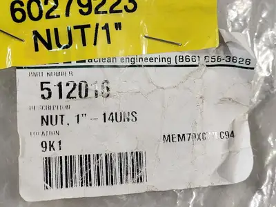 1" - 14UNS Hex Nuts, 512016 (Bag of 4)