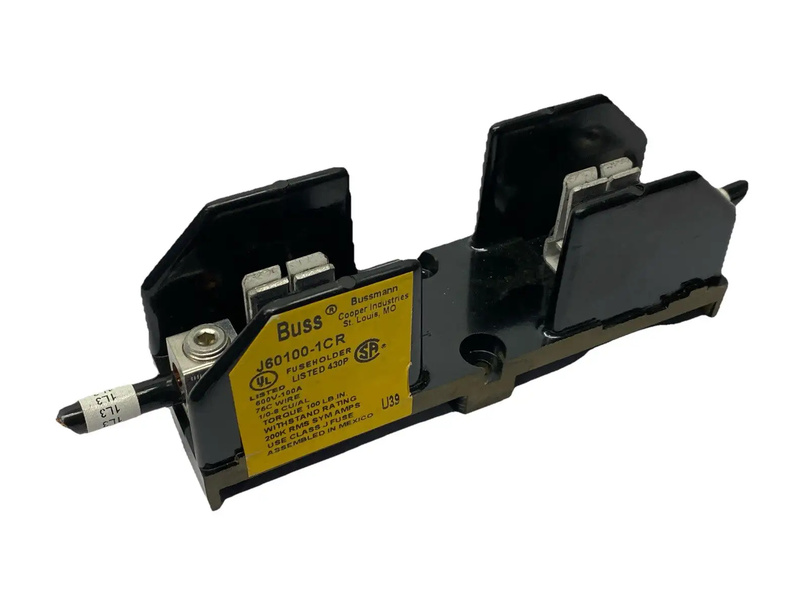 J60100-1CR | Cooper Bussmann  Fuse Holder 1-Pole Class J 100A 600V - Used