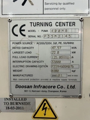 DOOSAN Turning Centre, in good used condition, POA