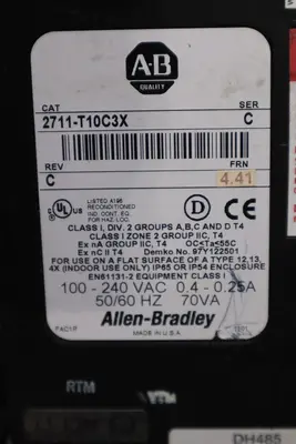 ALLEN BRADLEY 2711-T10C3X PANELVIEW 1000 HMI SCREEN STOCK H1803