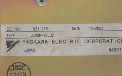 USED YASKAWA ELECTRIC JZRCR-XSU02 SERVO CONTROLLER JZRCRXSU02