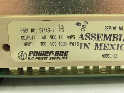 Power One 57443-1 Power Supply 48V 16A G2 Module Parts Only