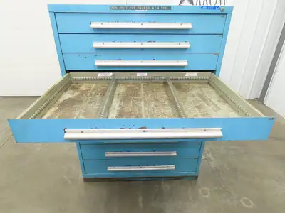Nu-Era Modular Tool Storage Cabinet 10 Drawer 45x28x61" Stanley Vidmar Blue