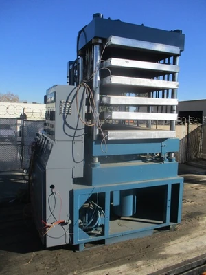 PHI, 24 x 36 heated platten 4-post hydraulic press, 6 stations & cool rack