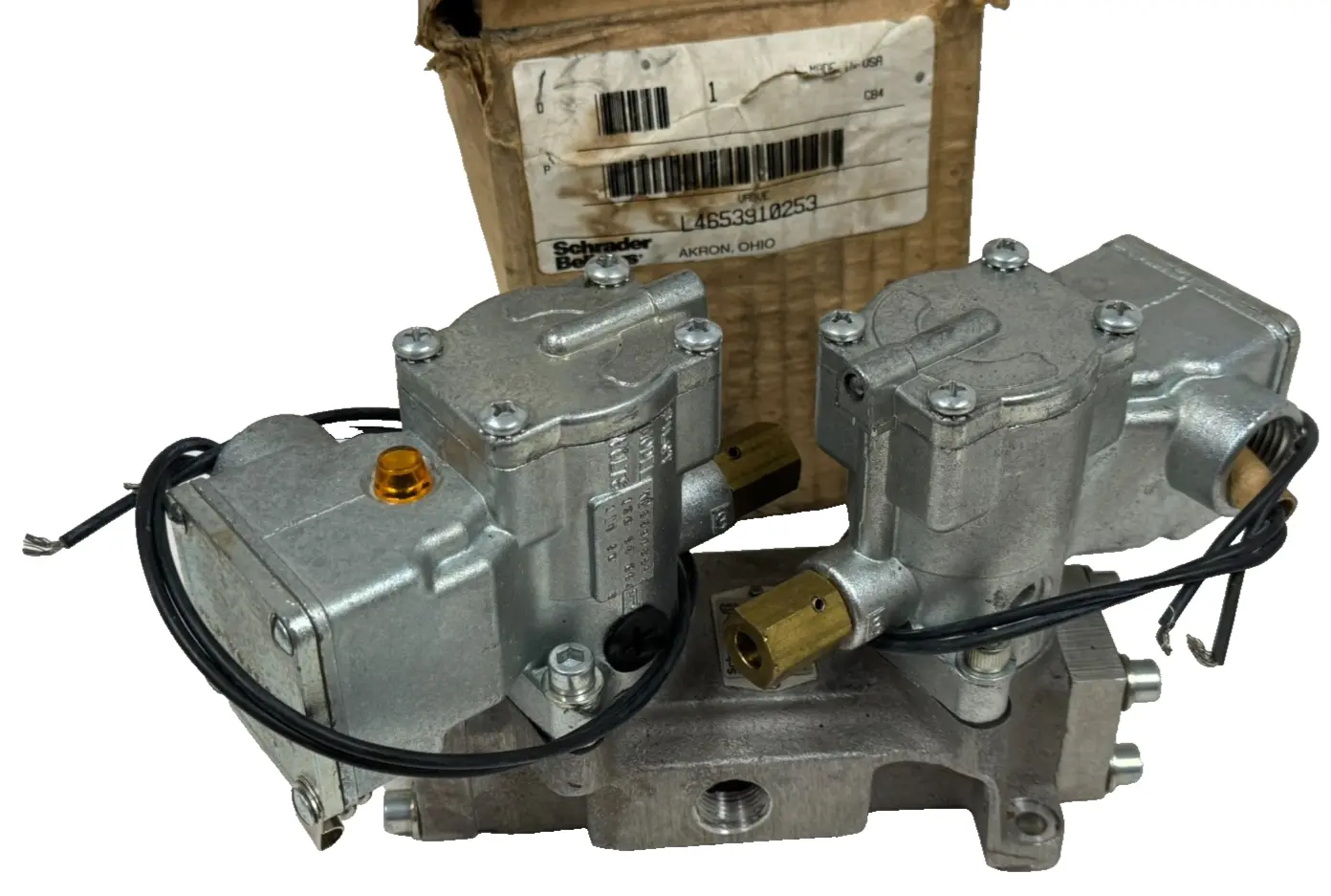 NEW PARKER / SCHRADER BELLOWS L4653910253 DOUBLE SOLENOID VALVE 110/120V 50/60HZ