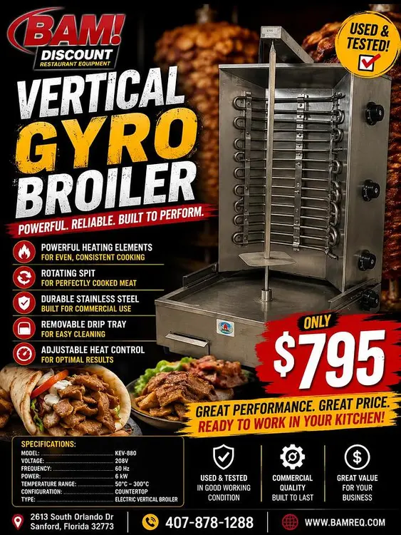 Used _UNKNOWN_ KEV-880 Broilers Florida US | BAM Discount Restaurant Equipment #1142970