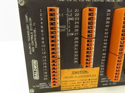 Baldwin Technology Model 1125 Ultrasonic Detector Controller 24VDC A502-8001