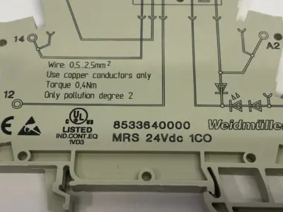 USED WEIDMÜLLER MICROSERIES RELAY MODULE MRS 24VDC 1CO