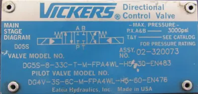 NEW VICKERS 02-320073 HYDRAULIC VALVE DG5S-8-33C-T-M-FPA4WL-H5-30-EN483
