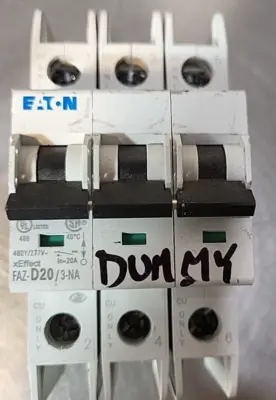 Eaton FAZ-D20/3-NA Amp 240 VAC 3 Pole xEffect Circuit Breaker(BIN3.5.2)