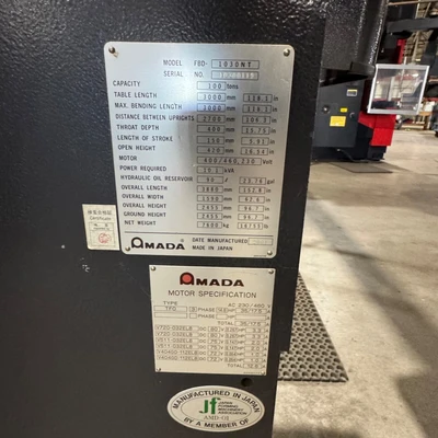 AMADA FBD-1030NT Press Brakes | SNL Machine Trader LLC (5)
