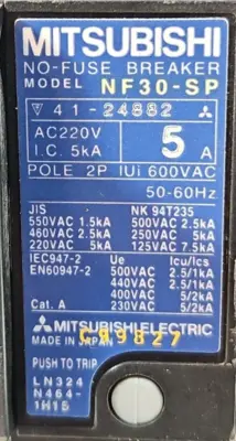 Mitsubishi Electric NF30-SP 5A 2-Pole No-Fuse Breaker loc4B10