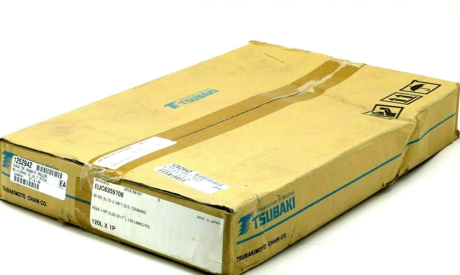 NEW TSUBAKI RS80 RIV ROLLER CHAIN 10' 80D-3