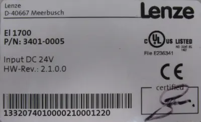 USED LENZE EL 1700 OPERATOR INTERFACE TOUCHSCREEN 3401-0005 EL1700