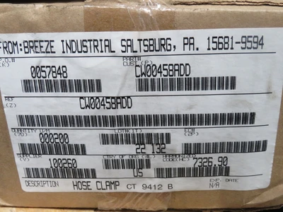 New | in-Stock BREEZE _UNKNOWN_ Clamps | OCO Industrial #1643983