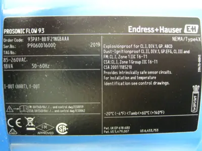 NEW Endress+Hauser 93PA1-BB1F21NGBAAA