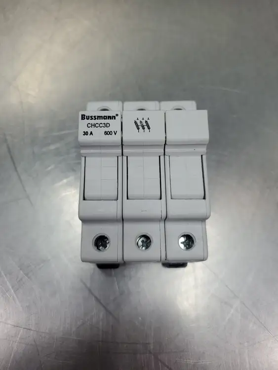 Used Bussmann CHCC3D 3-Slot Fuse Holder, 30A, 600V Fuse Accessories | Palmetto Automation #1155806