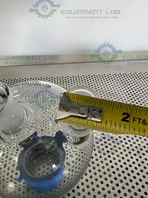 USED CHEMGLASS 3000 ML 3-NECK ROUND BOTTOM HEAVY WALL FLASK 24/40, 24/26