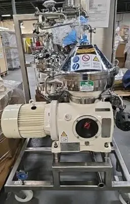 Westfalia CSC 6-06-476 hydro-hermetic clarifier skid, 316L SS.