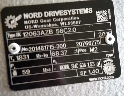 NEW NORD DRIVESYSTEMS 12063AZB 56C2.0 GEARBOX