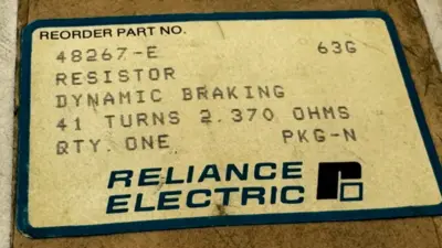 NEW SEALED RELIANCE ELECTRIC 48267-E DYNAMIC BRAKING RESISTOR 2.370 OHMS 48267E