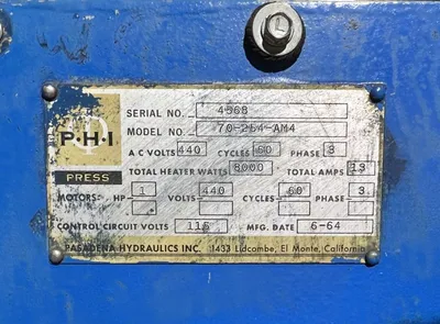 USED PHI PHI 70-254-AM4 PRESS