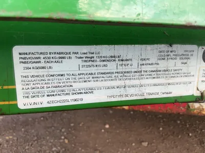 USED 2020 LOAD TRAIL 22’ TANDEM AXLE