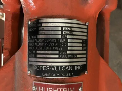 Copes-Vulcan WCB 2″ Severe Duty Air Control Valve 300GPM 543534 PSI @ 104°F