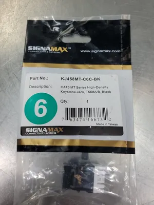 SIGNAMAX KJ458MT-C6C-BK CAT6 MT Series High Density Keystone Jack 5D-7