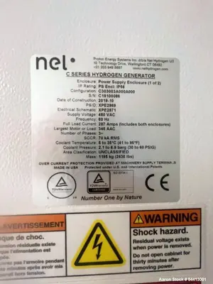 Used Nel Hydrogen Generator Model C30 – High-Purity 30 Nm³/h Hydrogen Production System (30 barg Output)